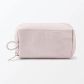 MUJI 84475788 Wrinkle Nylon Large Opening Pouch, Pink, S, Approx. 4.3 x 2.4 x 1.4 inches (11 x 6 x 3.5 cm)