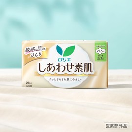 Lorie F Smooth Bare Skin, Ultra Slim, For Many Days, With Wings, 8.9 inches (22.5 cm), Pack of 20