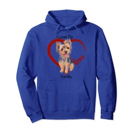 I Love My Yorkie Hoodie, Yorkie Tshirts for Women, Dog Tees Pullover Hoodie