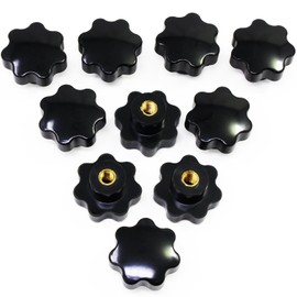 HSeaMall 10 Pcs Black Plastic Star Shape Head M6 Female Thread Clamping Knob Shape Knob Handle for Machine Tool