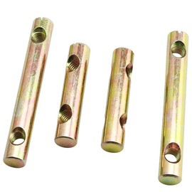 TAODAN 4PCS 2 Holes Cylindrical Barrel Nut Cross Dowels Slotted Nut for Furniture Beds Headboard Cribs (8x60mm+8x82mm)