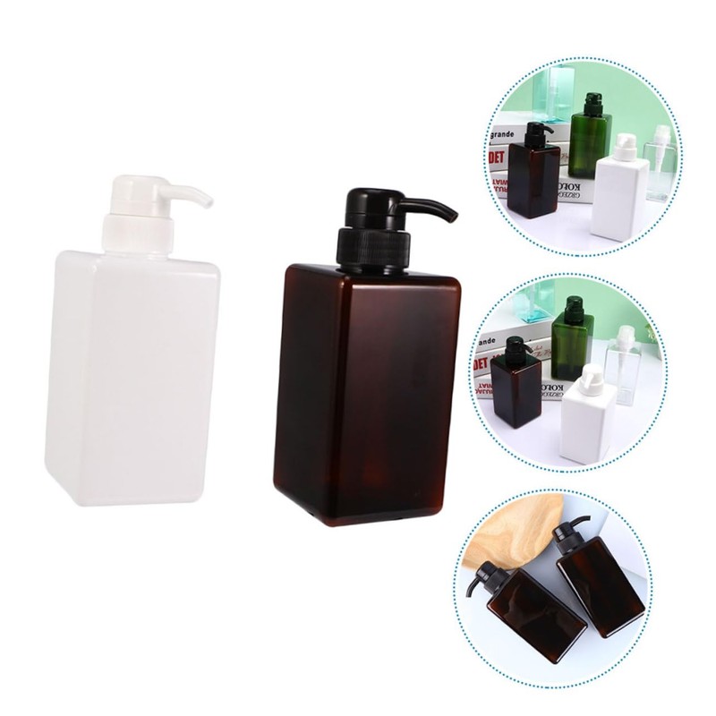 CAXUSD 2pcs Soap Dispenser Bottle Refillable Liquid Container for Shampoo