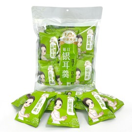 Wanhua Hall Snow Fungus Soup with Lotus Seed & Lily Buds Freeze Dried 5.64 oz/160g (10 packs x16g) 1-Minute Chinese Food White Fungus Soup Quick-Cook Breakfast Non GMO, Vegan 银耳羹 冻干莲子百合银耳羹