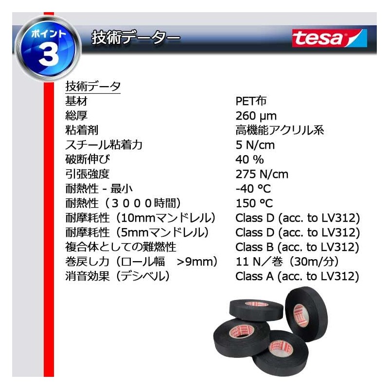 tesa 51036 Tesa Tape Width Approx. 0.7 inches (19 mm)