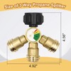 Aekops 3 Way Propane Splitter QCC/POL with Gauge and Shut-Off