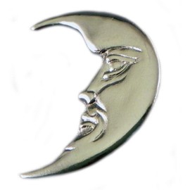 Metal Enamel Pin Badge Brooch Man in the Moon (Chrome)