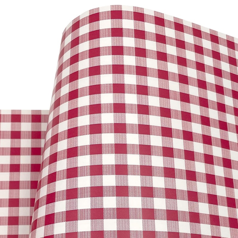 Yifely Red Holiday Gingham Drawer Paper Self-Adhesive Shelf Liner Makeup
