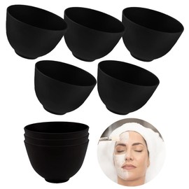 Rowcay 8 Piece Silicone Mixing Bowl Set, 3.93-Inch Microwaveable Silicone Bowls, Facial Bowls for Aestheticians, for Facial Masks, Mud Masks and Other Skin Care Products （Black）
