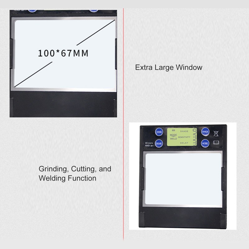 Solar Welding Lens Shade Automatic Darkening Digital Display Welder Helmet