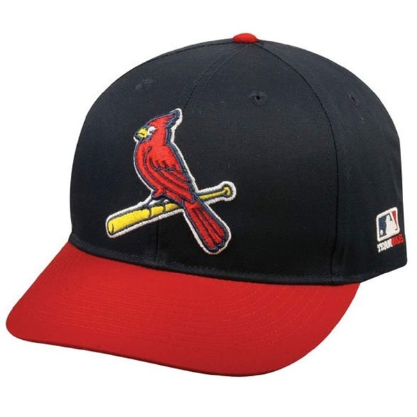 OC Sports Cardinal Hat Cap Blue / Red Bat Logo