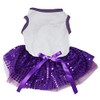 Petitebella - Vestido de Perro tutú con Lentejuelas Lisas (Blanco/Morado,