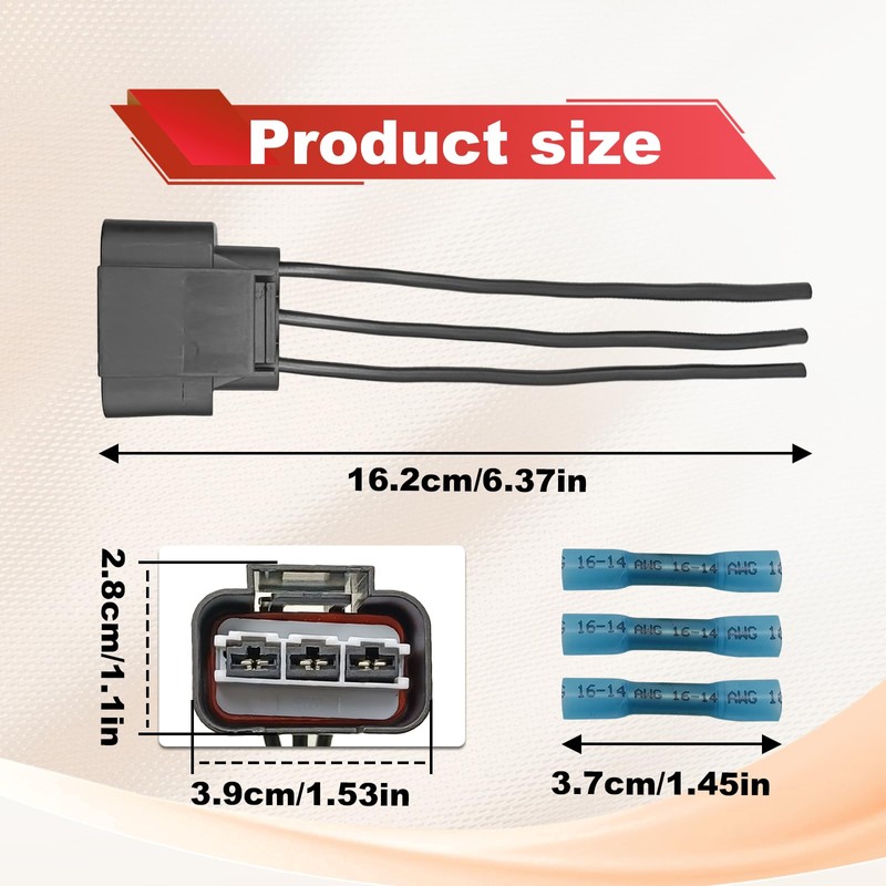 Dunviku Blower Motor Cooling Fan Resistor, Pigtail Connector Compatible with