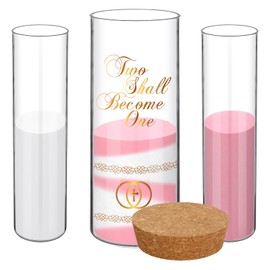 Irenare Unity Sand for Wedding Ceremony Set, Include Vase, Sand, Cork Stopper for Weddings Engagement Anniversary(Gray and Pink,Wedding)