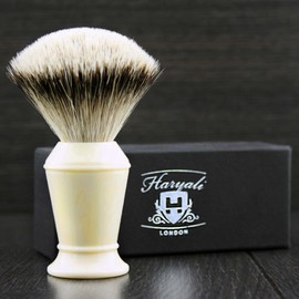 Silver Tip Badger Hair Men's Shaving Brush in Ivory Colour Handle. Perfect for All Type of Skin