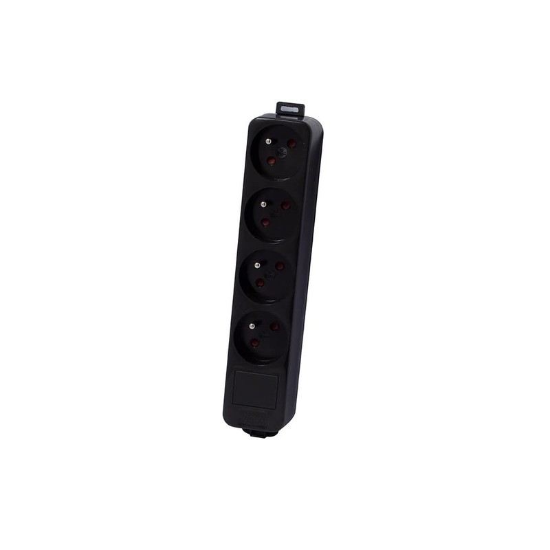4 x 16 Amp Power Strip Without Cable - Black