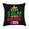 Keep Calm And Drink On Throw Pillow