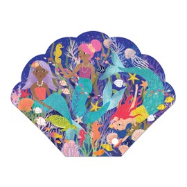 Mudpuppy Mermaid Cove – 75 Piece Unique Shell Shaped Scene Puzzle with Colorful and Fun Illustrations of Mermaid Life for Children Ages 4-7