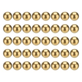 sourcing map 40 Pcs Bearing Balls, 7mm Precision H65 Brass Bearing Balls Industrial Brass Ball Spheres for Machinery, Automotive, and DIY