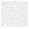 QIHAWN 6Pcs PET Star Stencils, 20x15cm Reusable Painting Templates
