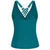 Teal Tankini Tops for Women - Tummy Control V Neck