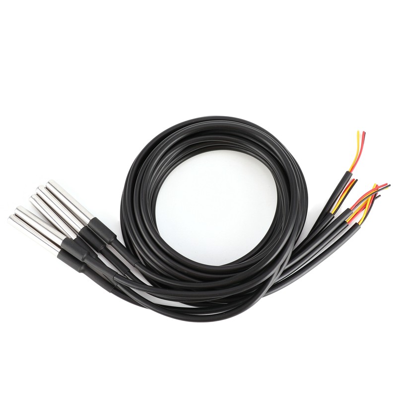 5Pcs Temperature Probe Sensor Stainless Steel Waterproof Cable Thermometer