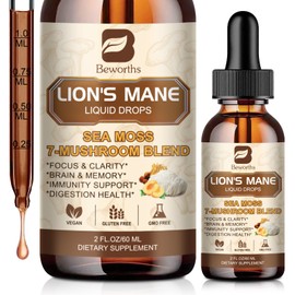 Lions Mane Mushroom Liquid Drops 7 Mushroom Complex for Cognitive & Immune
