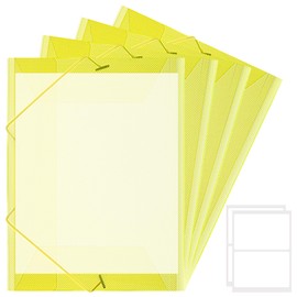JIANTA Elasticated Folder A4, 4 Pack Plastic Folders A4 with Elastic Bands, Folders for Paperwork, Document Wallets, File Organiser