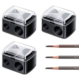 3 Pcs Lip and Eye Liner Pencil Sharpener, Make up Eyebrow Pencil for Large and Small Lip, Eye and Brow Pencils, Eyeliner