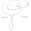Black Jungle Broome Cowboy Hat Cowhide Leather with Chin Strap,