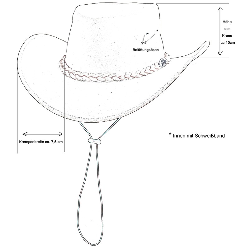 Black Jungle Broome Cowboy Hat Cowhide Leather with Chin Strap,