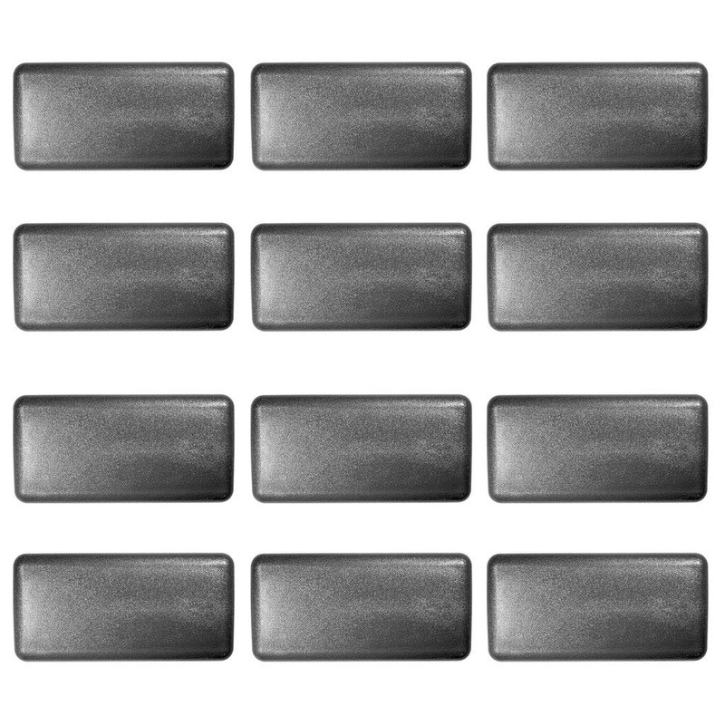 Carkio 1"x 2" Rectangle Black Plastic Tubing End Cap, Plug