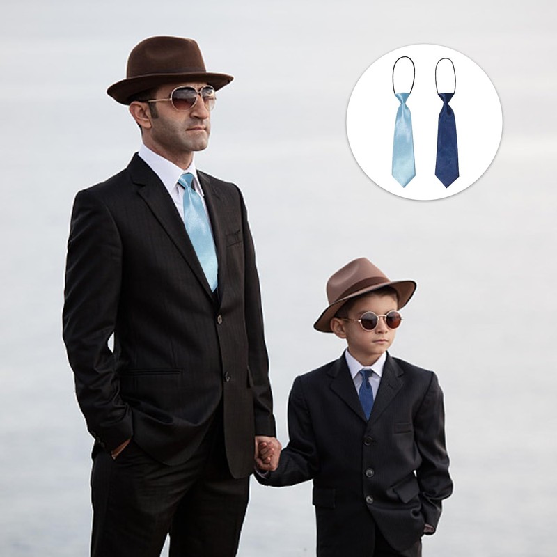 IDNVFY 2 small children's tie, short elastic tie, performance costume