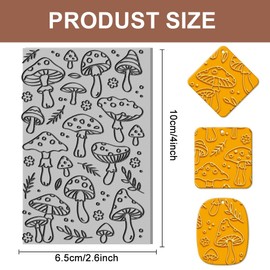 CHGCRAFT Mushroom Clay Texture Mat, 4x2.6inch, Perfect for Polymer Clay Earring Jewelry Making