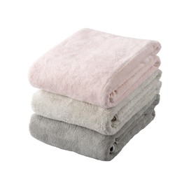 Carari Hair Drying Towel, 15.7 x 39.4 inches (40 x 100 cm), Absorbent Microfiber, Set of 3, Caramel Pink (Pink/Beige/Gurege), Quick Absorption in Fiber Gap, Quick Drying, Marshmallow Texture, Fluffy