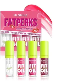 4 Colors Esmalte de labios con aceite de labios, juego de aceite de labios hidratante, (4PCS, A)