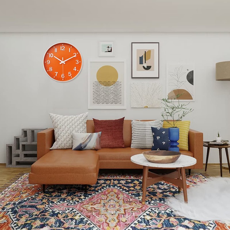 HZDHCLH Radio-Controlled Clock 30 cm Large Dial Wall Clock Silent