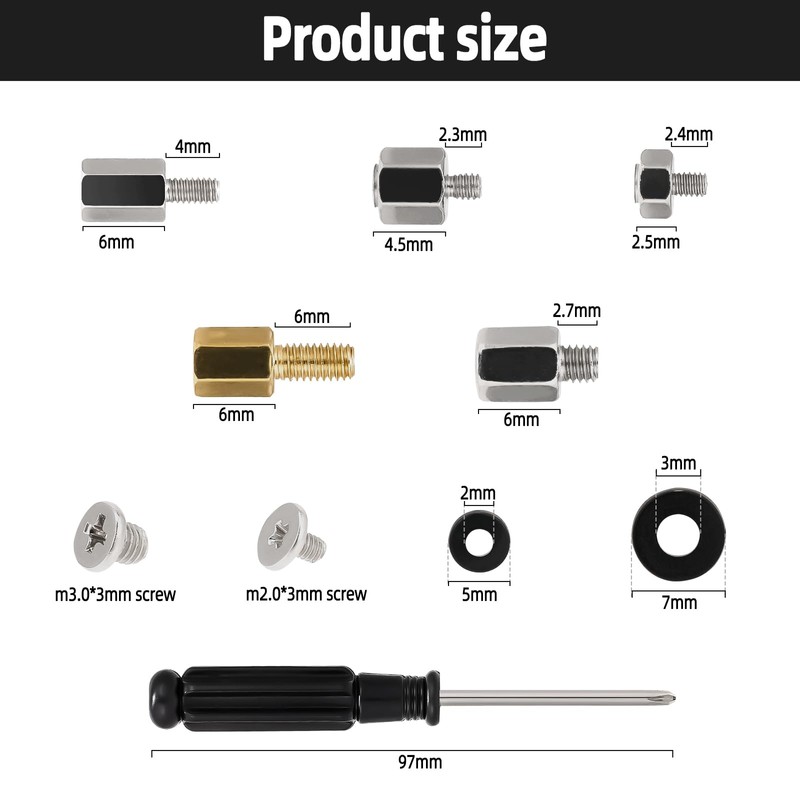 46PCS NVME M.2 SSD Mounting Screws M.2 SSD Screw Kit