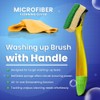 Fillable Washing up Brush with Handle and Zopper Microfiber Cloth
