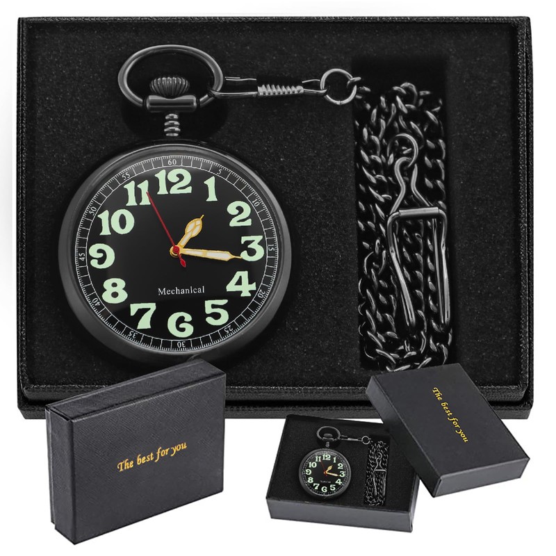 Alwesam Pocket Watch Alloy Hand Wind Mechanical Pocket Watches Men