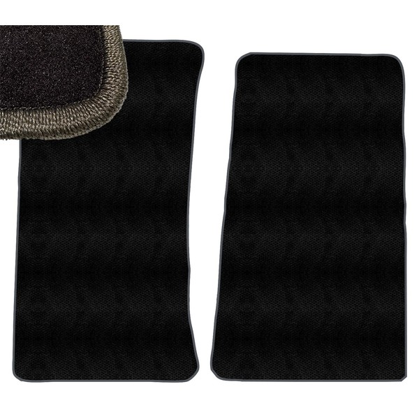 Charcoal Edge Custom Fit Front Carpet Floor Mats, Black, Compatible