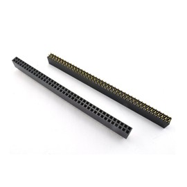 ZYAMY 10pcs 2.54mm 80Pin Female Socket Pin Header Strip 2x40P Dual Row Straight Female Socket Pin Header Strip Connector Black