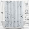 Grey White Marble Shower Curtain Set with 12 Hooks, Abstract