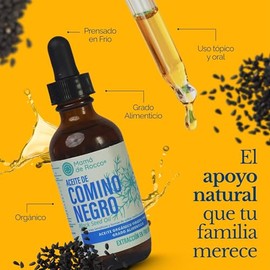 Mamá de Rocco | Aceite de Comino Negro Orgánico Prensado en Frío | Nigella Sativa Grado Alimenticio | Uso Tópico y Oral