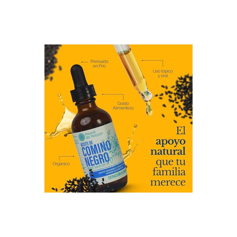 Mamá de Rocco | Aceite de Comino Negro Orgánico Prensado