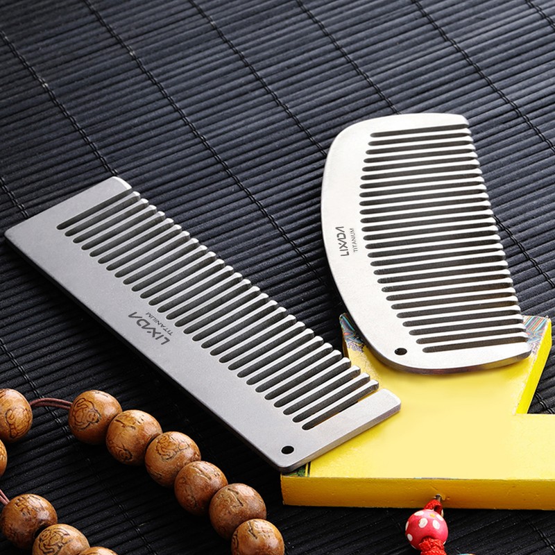 Lixada Titanium Comb Anti-Static Hair Beared Comb Pocket Comb