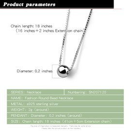 Dankadi Collar clásico de plata de ley para mujeres y niñas, cadena de plata maciza 925 de 16 pulgadas + 2 pulgadas, regalo de joyería fina ajustable, Plata esterlina, Sin piedra preciosa