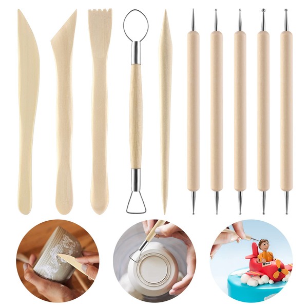 Thinp 10 Pieces Modelling Tool Sculpture Clay Carving Tool Kit