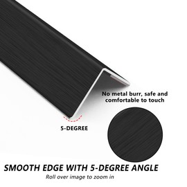 Bikykose 5pcs 48" L*0.98" W Aluminum Self-Adhesive Wall Corner Protectors, Wall Furniture Bumper, Safety Baby Proofing Corner Cushion Table Edge, Wide Coverage and Easy to Install - Black