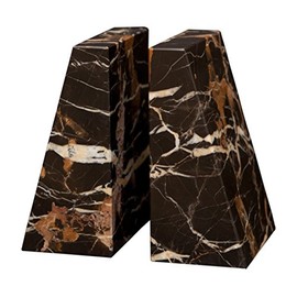 Designs by Marble Crafters Tapered Style Black & Gold Marble Bookends