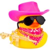 CoFuBcad Car Rubber Duck, Yellow Duck Dashboard Decoration with Cowboy
